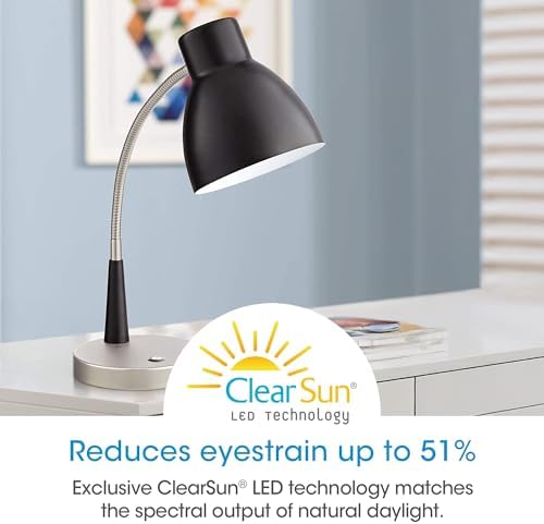 OttLite Adjust LED Desk Lamp with USB Port, Black and Silver