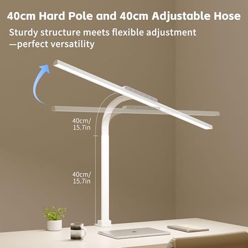 24W Desk Lamp with Clamp, Flicker Free Touch Control Desk Light for Office