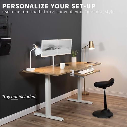 VIVO Clamp and 12 inch Rail Set for DIY Custom Wooden Keyboard Trays (Tray Not Included), Under Desk Pull Out Slider Track with Extra Sturdy C-clamp Mount System, White, MOUNT-RAIL02W