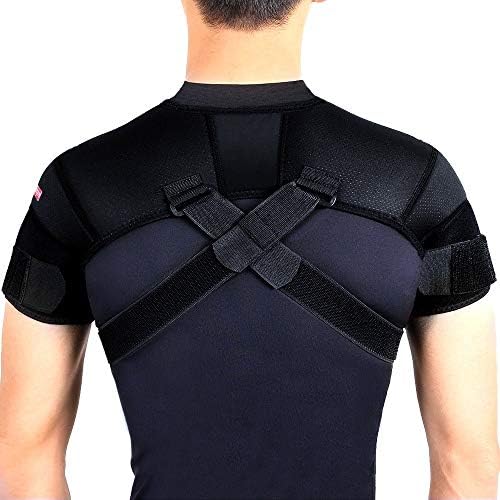 Kuangmi Double Shoulder Support Brace Strap Wrap Neoprene Protector (XXX-Large)