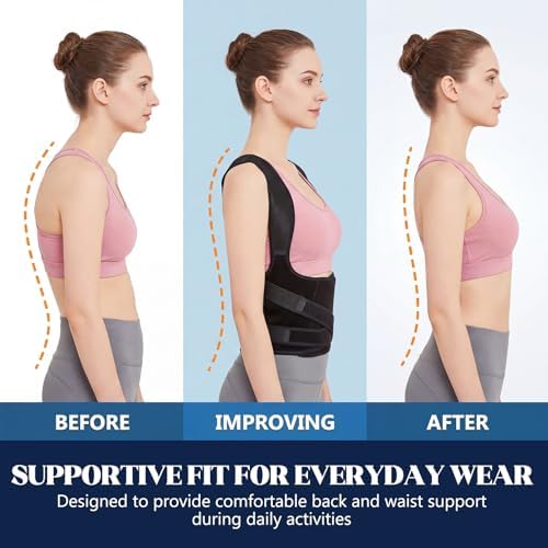 Posture Corrector for Men & Women, Full Back Brace & Straightener