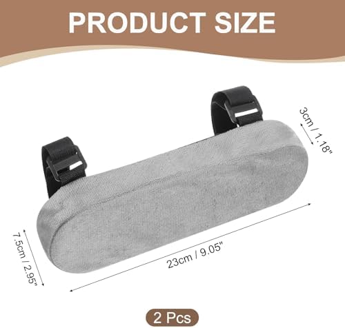 uxcell Memory Foam Chair Armrest Pads,2 Pair Office Chair Arm Cover(Gray)