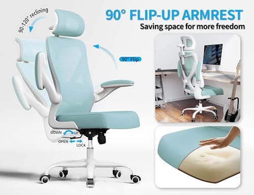 Ergonomic Office Chair: Mesh Desk Chair Comfy with Headrest& Lumbar Support