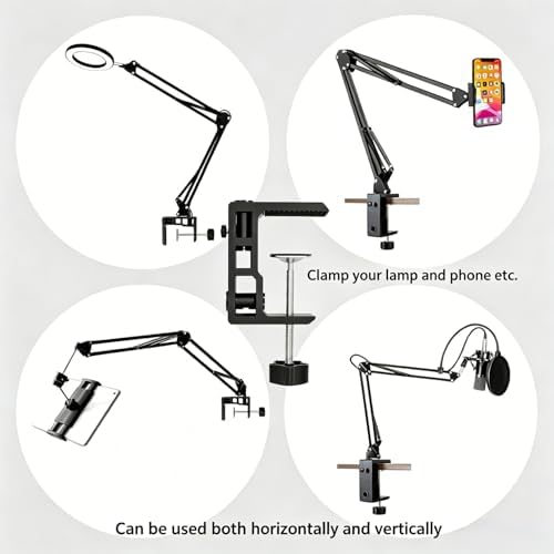 Replacement Heavy Duty C Clamp for 1/2” Base Magnifying Lamp,XINME Desk Lamp,Swing Arm Lamp,Phone Mount,I pad Mount,Tablet Holder,Mic Holder (G2)