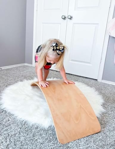 35" Balance Board Kids | Montessori Wobble Board for Toddlers Ages 3-5, Natural Wood Open-Ended Waldorf Sensory Toy for Indoor & Outdoor Play, Core Balance Trainer, Birthday & Christmas Gift 2026