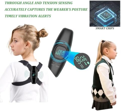 Upgraded Smart Posture Corrector Adjustable Posture Correction Angle with Vibration Posture Reminder Correct Hunchback Posture Correction Back Posture Monitor Hunchback Smart Corrector