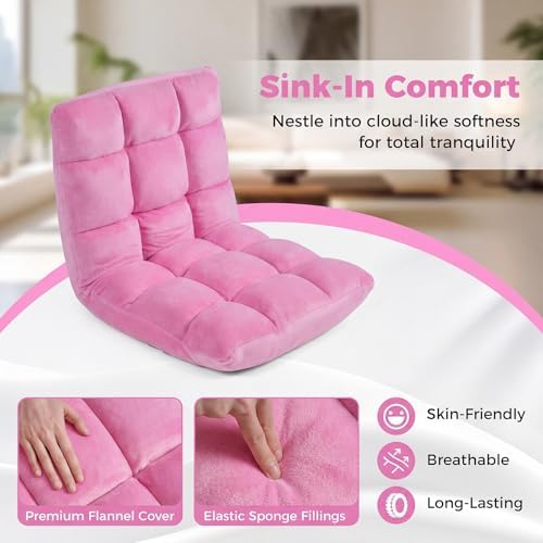 COSTWAY Floor Chair, 14 Positions Adjustable Floor Gaming Chair