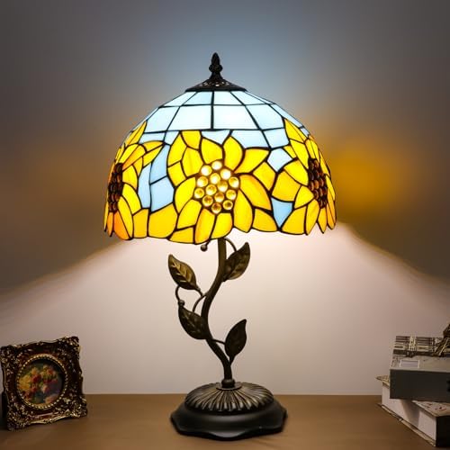 Tiffany Table Lamp Sunflower Style Stained Glass Lamp