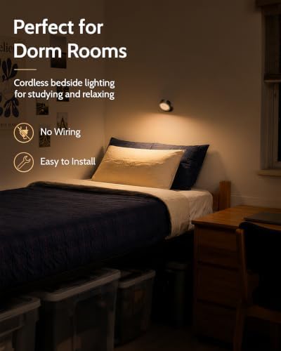 Rechargeable Wall Sconces with Remote, Magnetic Wall Lights, Black
