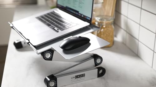 Uncaged Ergonomics XL Adjustable Laptop Stand, Cooling Riser (White)