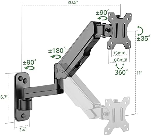 UPGRAVITY Monitor Wall Mount for 17-32 inch Flat/Curved Screen