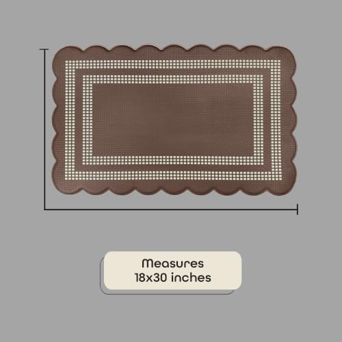 Anti Fatigue Scallop Mat 18 x 30 in, Remi, Brown/Ivory