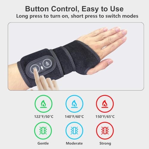 Cordless Wrist Heating Pad Wrap, Heated Carpal Tunnel Wrist