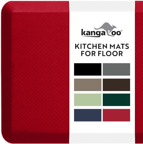 KANGAROO Cushioned Anti Fatigue Kitchen Mats for Floor, 20x32 Cherry