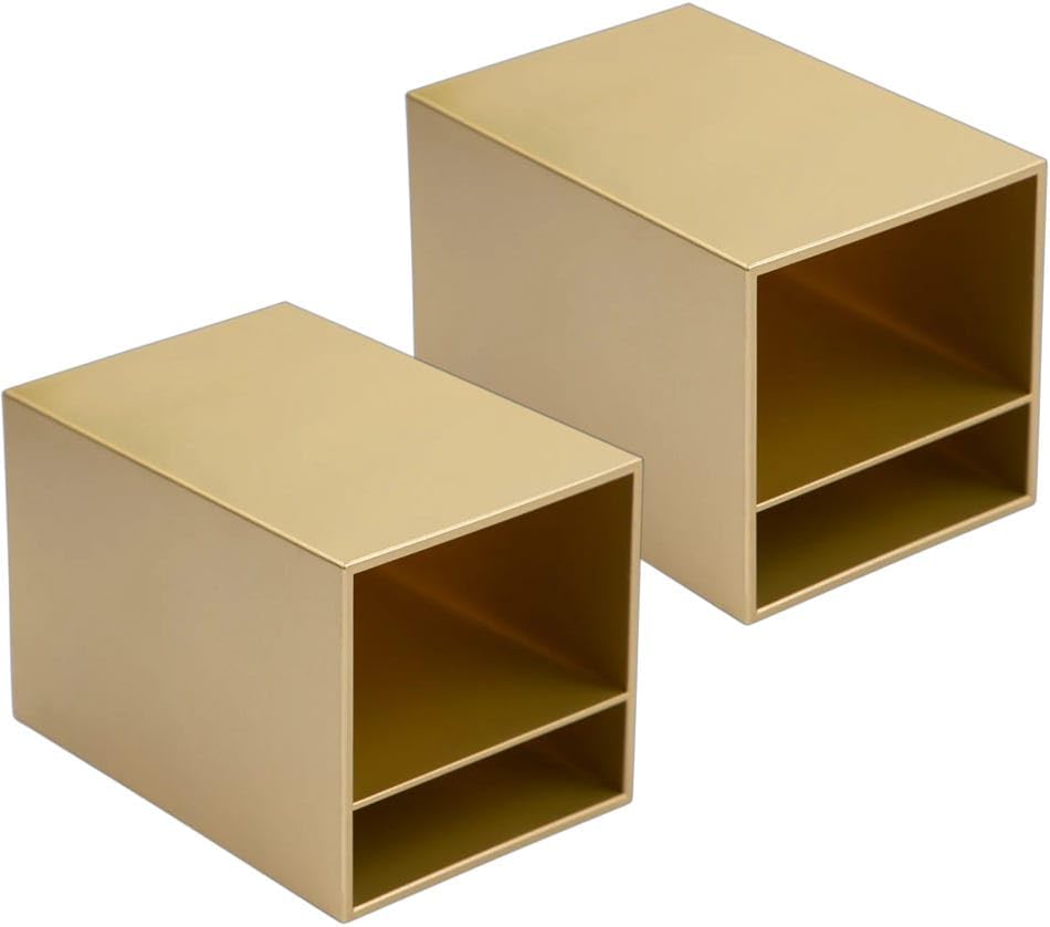 JAM PAPER Plastic Pen Holders - Gold Desktop Pencil Cups - 2/Pack