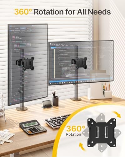 monTEK Pole Monitor Mount Bracket, Full Motion,17–32" Screen,Up to 17.6 Lbs