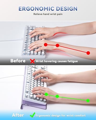 Acrylic Computer Keyboard Wrist Rest Stand for Desktop, Keyboard Riser