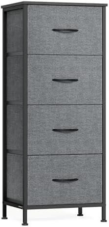 SONGMICS Dresser for Bedroom, Tall Dresser with 4 Fabric Drawers