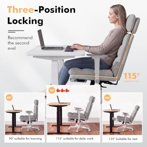 GXJ Criss Cross Legged Office Chair with Flip-up Arms, Footrest, G800 Plus