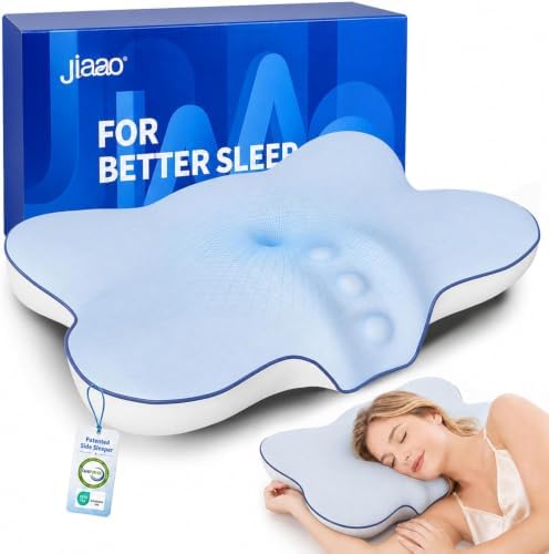 Ultra Cooling Cervical Neck Pillow for Side Sleepers, 2-Height 5.31"/3.54"