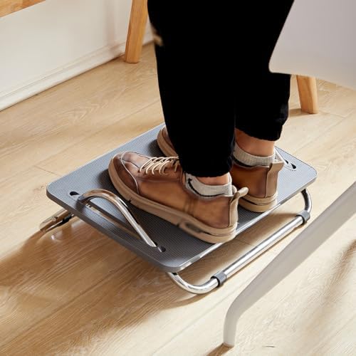 Adjustable Under Desk Foot Rest Non Slip Foot Stool with Metal Frame Office