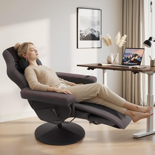 Dowinx Gaming Recliner Chair No Wheels with Footrest Shtasu Massage Lumbar