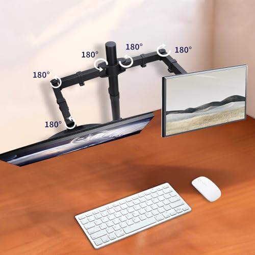 Black Dual Monitor Arm Mount for 13-27 Inch Screens