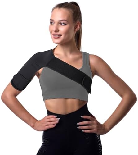 Shoulder Brace for Women, Shoulder Compression Sleeve, Adjustable and Can be Worn Under Clothes, Rotator Cuff for Pain Relief (Left shoulder women)