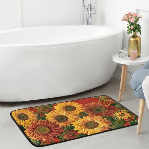 Sunflower Kitchen Mats Cushioned Anti Fatigue Kitchen Rugs Non-Slip A-1