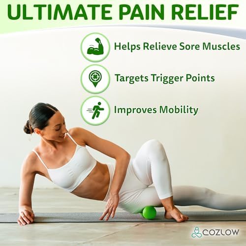 COZLOW Peanut Massage Ball - Deep Tissue Therapy, Pain Relief - Jade Green