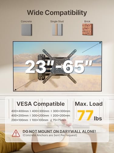 monTEK 37 Inch Long Arm TV Wall Mount for 23-65 Inch TVs