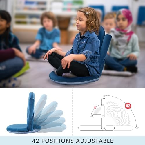 Nnewvante Floor Chair with Armrest,42 Position Adjustable Back Support