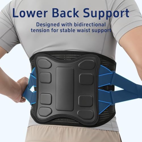 Back Brace for Men and Women Lower Back Support Belt Lumbar Black S