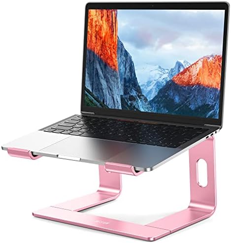 BESIGN LS03 Aluminum Laptop Stand, Ergonomic Detachable Computer Stand, Notebook Riser, Laptop Mount Compatible with Air, Pro, Dell, HP, Lenovo More 10-15.6" Laptops, Pink