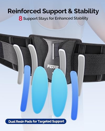 FEATOL Back Brace for Lower Back Pain Wide Coverage 360° Strong Lumbar Support with Removable Pad, Adjustable Waist Support Belt for Men Women, Size 5XL 68"-74.8"