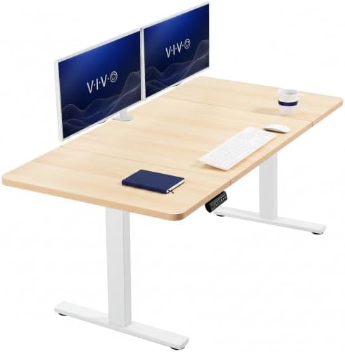 VIVO Light Wood 60 x 30 in Standing Desk, DESK-KIT-1W6C-30