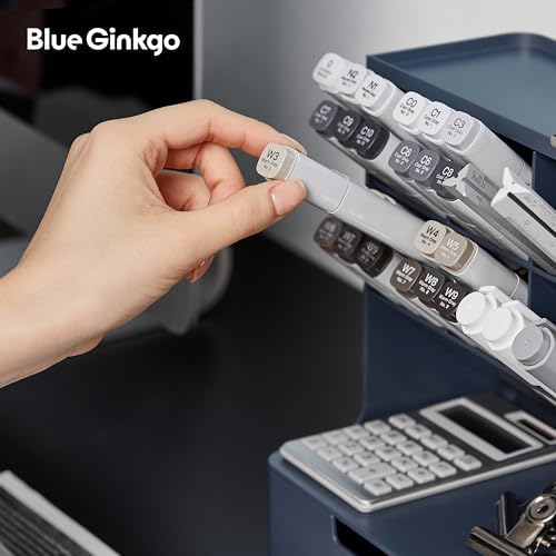 BLUE GINKGO Hive Pen Desk Organizer, Blue, Made in Korea