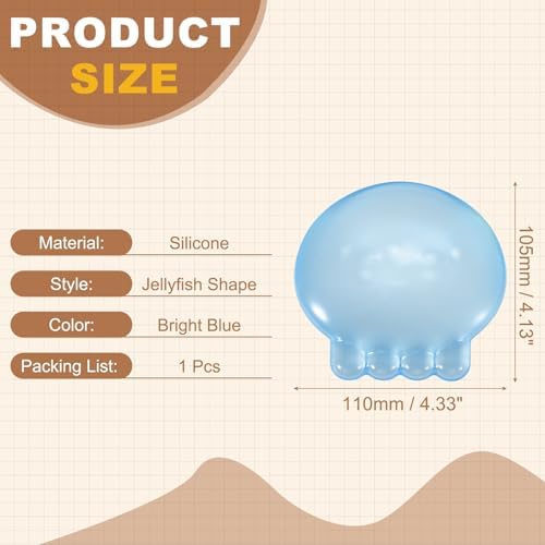 PATIKIL Gel Wrist Rest, Wrist Support for Mouse Jellyfish Shape Ergonomic Mouse Pad Soft Silicone Support Comfortable Cushion for Computer Gaming Office Home, Bright Blue