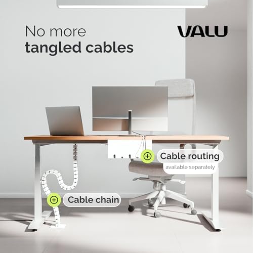 VALU Under Desk Cable Organizer, 49in - White, with Magnet