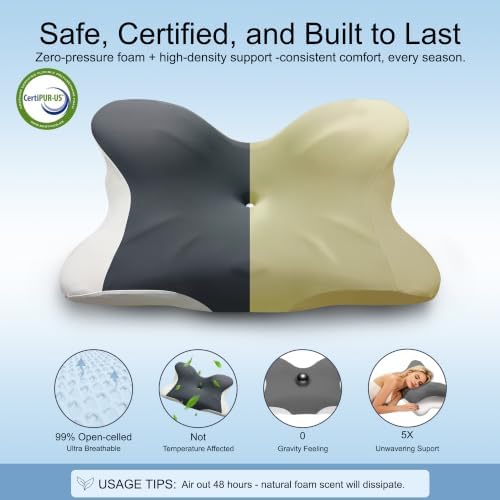 Cervical Neck Pillow, Ergonomic Support Contour Memory Foam Pillows