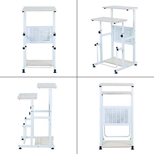 SDADI Adjustable-Height Standing Desk, 2-Mode Modern Standing and Sitting Desk, Light Grain
