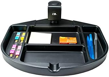 Desk Tray Add-on - CTA Desk Add-on Bundle with Keyboard Tray, Desk Organizer, Heavy-Duty Metal Keyboard, Mouse Tray, Organizer Tray Compartments, and Cable Routing Column (PC-DAB) - Black