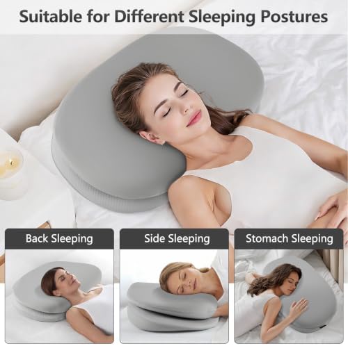 DONAMA Double Layer Side Sleeper Cervical Neck Pillow for Neck Pain Relief