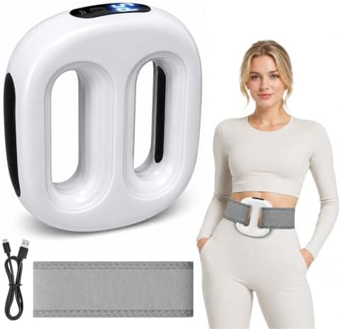 Fascia Ring Massager, Hands Free Full Body Vibration Device with Adjustable Strap, 3 Modes & 5 Intensity Levels for Belly, Shoulders, Waist & Legs
