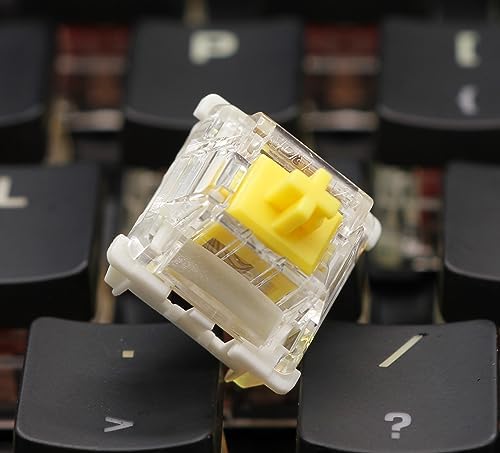Gateron 70Pcs Pre lubed G pro V3.0 MX Mechanical Gaming Keyboard Split Tactile 50gf Switches,POM Stem Linear RGB SMD Switches 3 pin (Yellow)