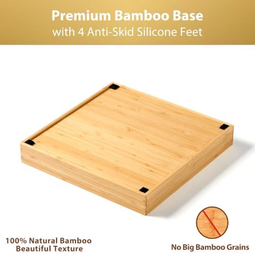 Umilife Bamboo Desk Drawer Organizer, Wood Office Junk Tray, 12"x12"