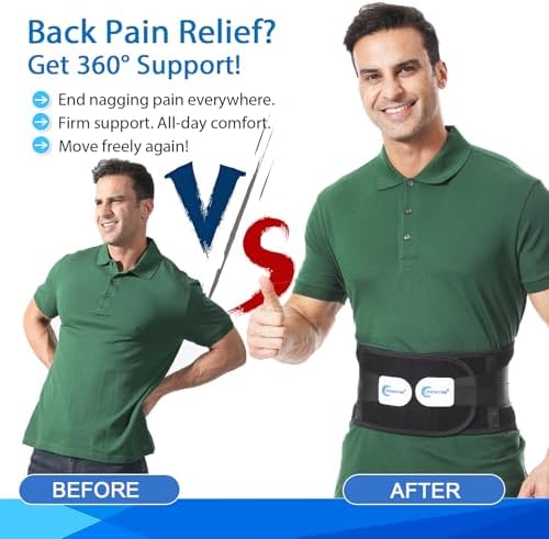 Paskyee Back Brace for Lower Back Pain Men Women, Adjustable Knitted Back Support Belt with Bionic Support System, for Herniated Disc, Lumbar Strain,Sciatica, Scoliosis Medium