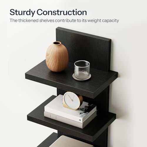 HOOBRO 5 Tier Wall Shelf Unit for Storage, 2 Pack Floating Shelves for Wall