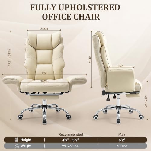 Criss Cross Big and Tall Office Gaming Chair Flip Armrests with Foot Rest