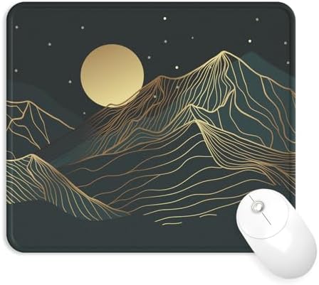 eulps Mouse Pad with Stitched Edge, Multiple Patterns Computer Mouse Pads with Non-Slip Rubber Base, Washable Cloth Mousepad, for Gaming, Laptop, PC (Lunar Peaks)